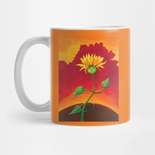 Funny Sunflower Floret Illustration Mug